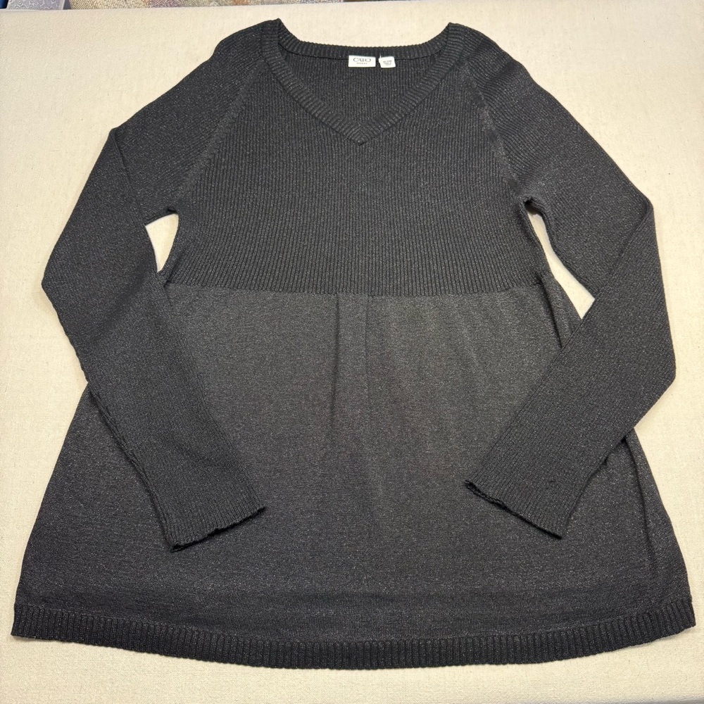 Cato Woman Black Ribbed Sweater - Size 22/24W - Picture 5 of 16